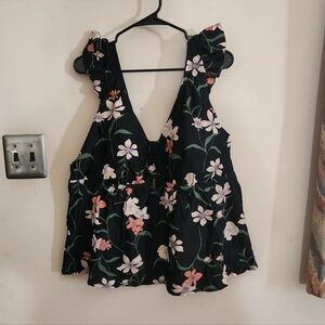 🎉 Floral Deep V Swim Top